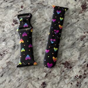 Colorful Heart Pattern Silicone Watch Band